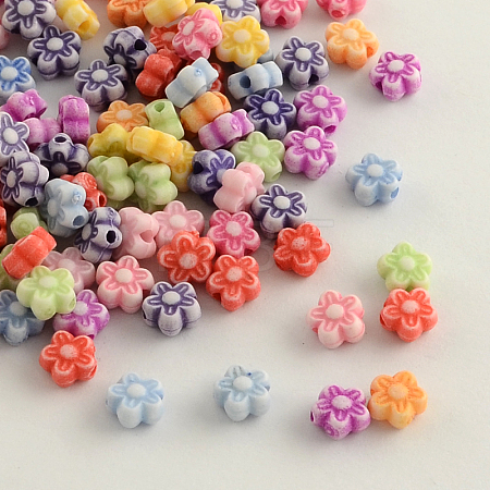 Craft Style Colorful Acrylic Beads X-MACR-Q157-M24-1