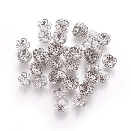 Tarnish Resistant 5-Petal 304 Stainless Steel Bead Caps STAS-M212-03A-1