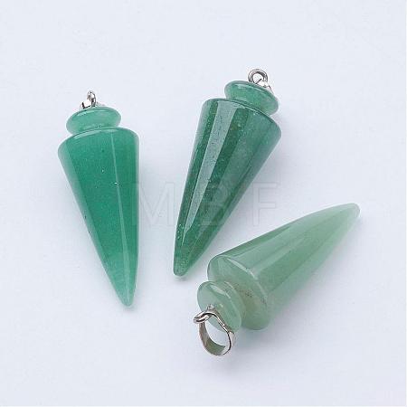 Natural Green Aventurine Pendants G-P236-03-1
