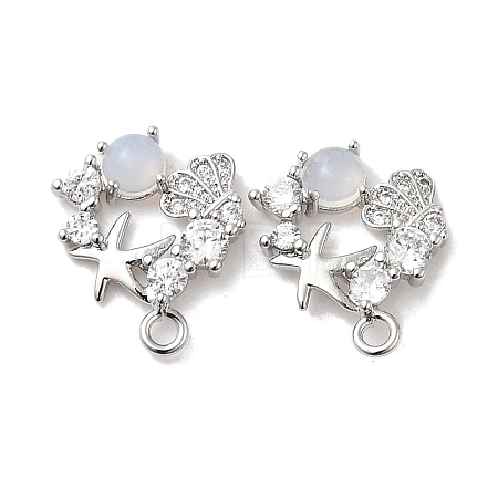 Brass with Cubic Zirconia Stud Earring Finding KK-Q048-20P-1