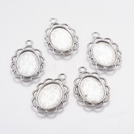 Tibetan Style Pendant Cabochon Settings X-TIBEP-0584-S-FF-1