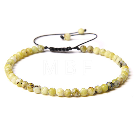 Adjustable Women's Yellow Turquoise(Jasper) Beaded Bracelet LS-CN3407-22-1