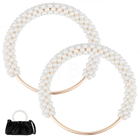 ABS Imitation Pearl Bag Handles AJEW-CL0005-82-1