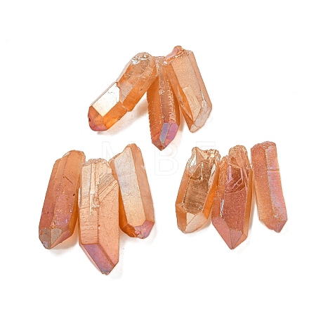 Electroplated Natural Quartz Crystal Graduated Beads Strands G-P315-A24-1