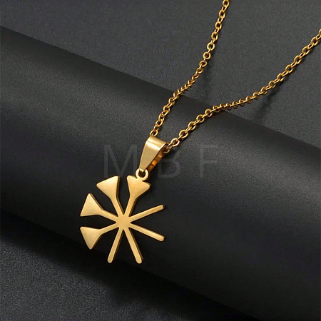 304 Stainless Steel Yazidi Lalish Peacock Symbol Pendant Cable Chain Choker Necklaces for Unisex WGAC3CB-02-1