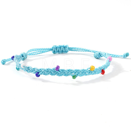 Glass Beads Braided Bead Bracelets TN6908-9-1