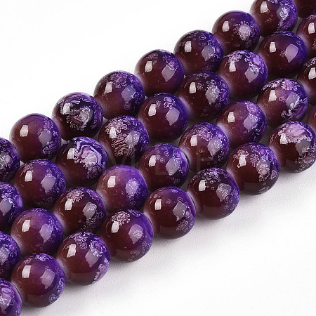 Baking Paint Glass Beads Strands DGLA-N008-10mm-03-1