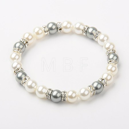Shell Pearl Bracelets BJEW-JB01253-04-1