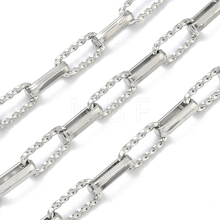 Handmade 304 Stainless Steel Twist Rectangle Box Chains STAS-F341-06P-1