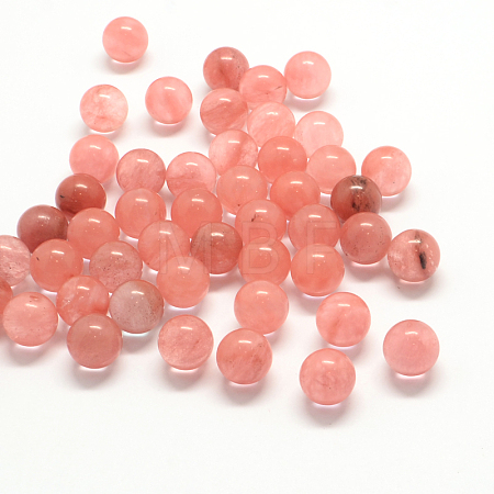 Round Cherry Quartz Glass Beads G-Q450-14-1