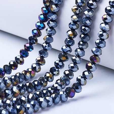 Electroplate Glass Beads Strands EGLA-A034-P10mm-B01-1