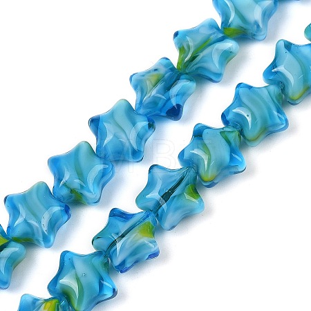 Handmade Millefiori Glass Beads Strands X-LAMP-H067-01G-1