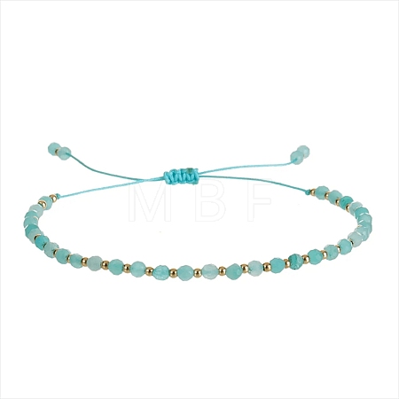 Natural Amazonite Beads Braided Bead Bracelets for Women AI9762-1-1