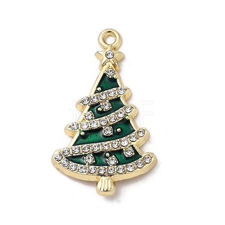 Alloy Enamel Pendants with Rhinestone FIND-H055-16G-02-1