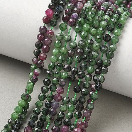 Gradient Natural Ruby in Zoisite Beads Strands GG-CBA2E9C-A03-4mm-1
