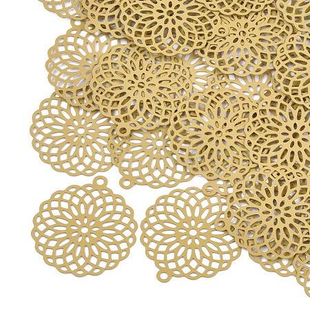430 Stainless Steel Filigree Pendants STAS-T042-02D-1