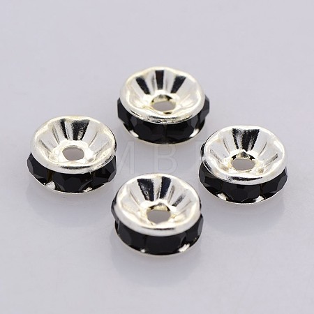 Brass Rhinestone Spacer Beads RB-A014-Z6mm-02S-NF-1