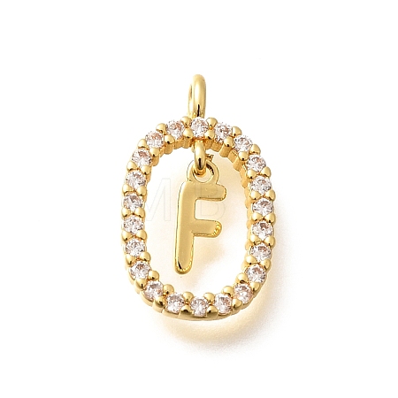 Brass Micro Pave Cubic Zirconia Pendants ZIRC-P123-01G-F01-1