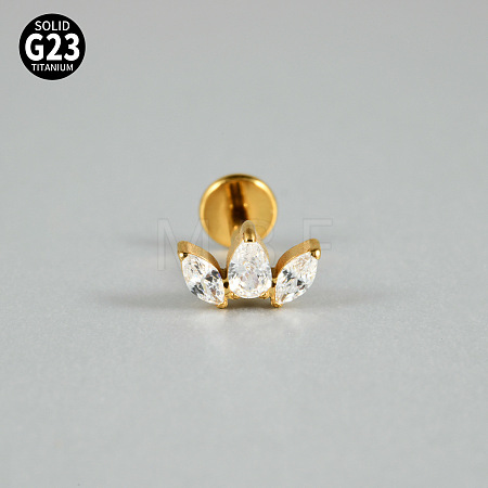 G23 Titanium Micro Pave Cubic Zirconia Cartilage Earrings WG0CACB-06-1