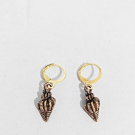 Ocean Theme Alloy Enamel Conch Leverback Earrings FS-WG4EEAF-06-1