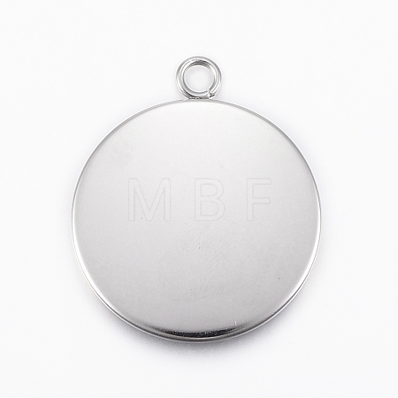 Tarnish Resistant 304 Stainless Steel Pendant Cabochon Settings X-STAS-E146-18P-25mm-1