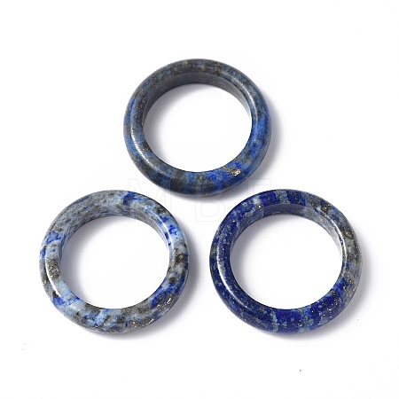 Natural Lapis Lazuli Plain Band Ring RJEW-P044-01B-01-1
