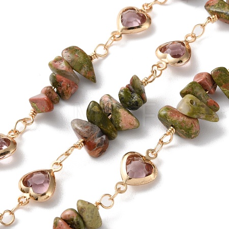 Handmade Brass Glass Square Link Chains CHC-F019-11G-07-1