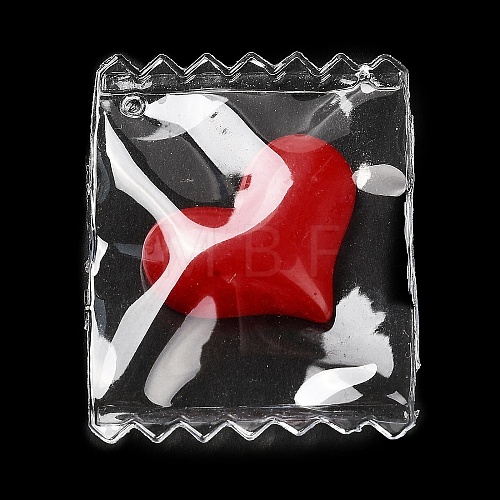 Transparent Resin Candy Bag Pendants CRES-Z005-02-1