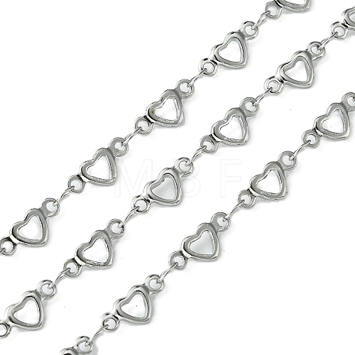 304 Stainless Steel Hollow Heart Link Chains CHS-K018-09P-1