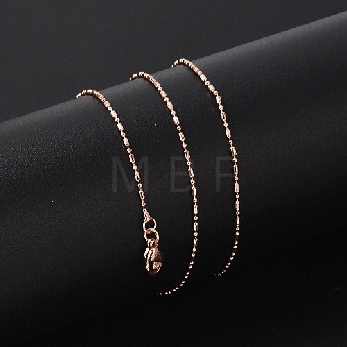 Brass Ball Chain Necklaces for Women NJEW-D302-32RG-1