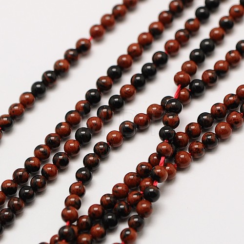 Natural Mahogany Obsidian Bead Strands X-G-A130-2mm-05-1