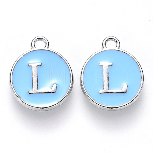 Platinum Plated Alloy Enamel Charms ENAM-S118-04L-P-1