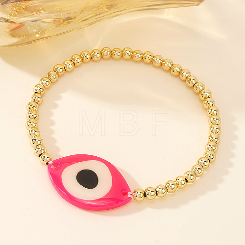 Acrylic Devil Eye Brass Round Beaded Stretch Necklaces for Female Jewelry Direct Sales TA4836-2-1