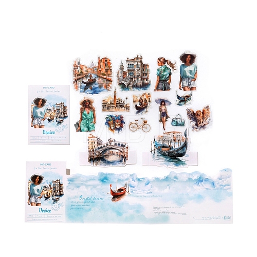 15Pcs Travel Theme DIY Picture Stickers STIC-U004-03A-1