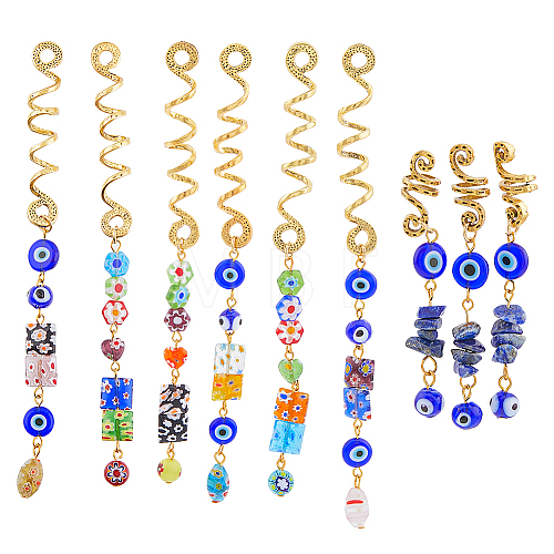 Evil Eye Style Tassel Hair Ring Jewelry Dreadlocks Accessories for Woman PALLOY-PH01531-1