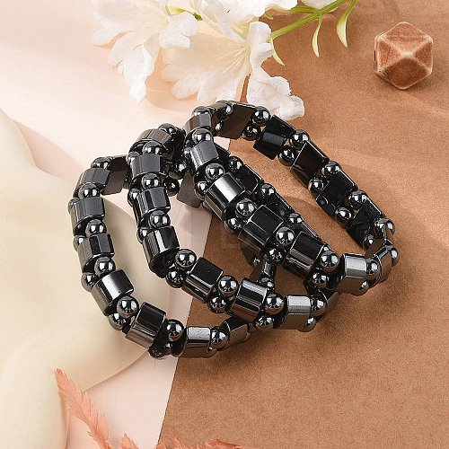 Valentine Day Gifts for Husband Stretchy Magnetic Synthetic Hematite Bracelet X-IMB005-1