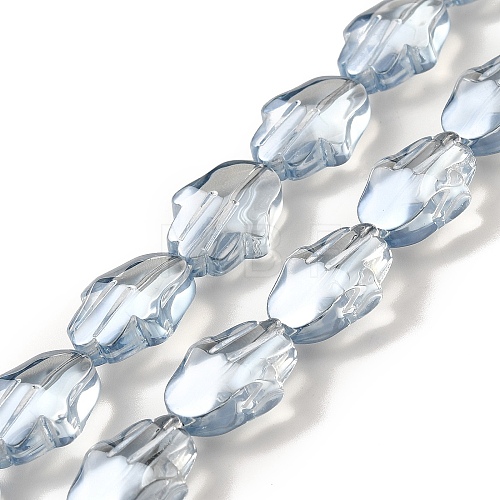 Transparent Electroplate Glass Beads Strands EGLA-F159-PL01-1