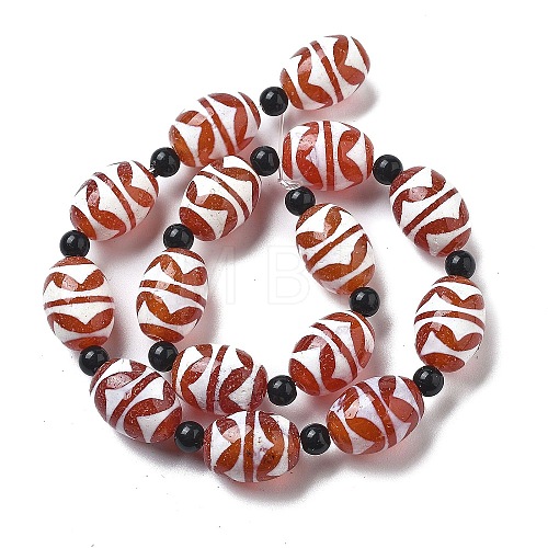 Tibetan Style dZi Beads Strands G-NH0037-C10-01-1