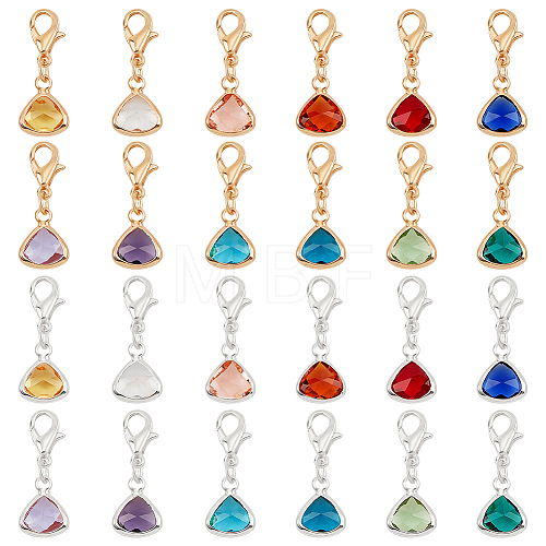   2 Sets 2 Colors Triangle Glass Pendant Decorations FIND-PH0010-11-1