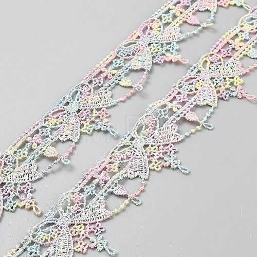 Floral Embroidery Sew on Polyester Ribbon Patches AJEW-WH20048-26A-1