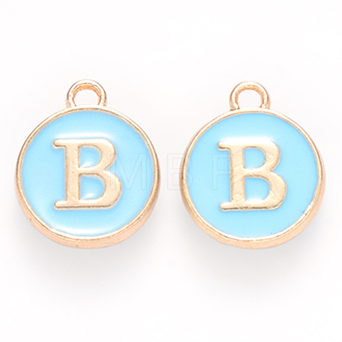 Golden Plated Alloy Enamel Charms ENAM-S118-04B-1