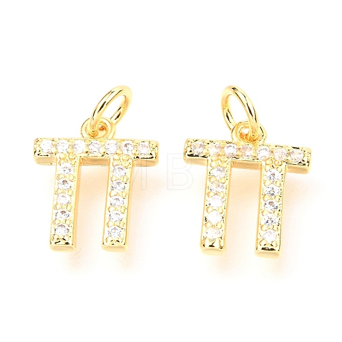 Brass Micro Pave Cubic Zirconia Charms ZIRC-O037-06G-1