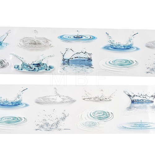 Spray Wave Waterproof PET Decorative Stickers DIY-Q052-02B-1