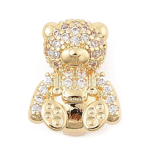 Brass Micro Pave Cubic Zirconia Slide Charms ZIRC-I068-13G-A-1