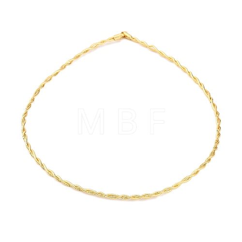 Brass Double Braided Round Snake Chain Necklaces MAK-L041-01G-1