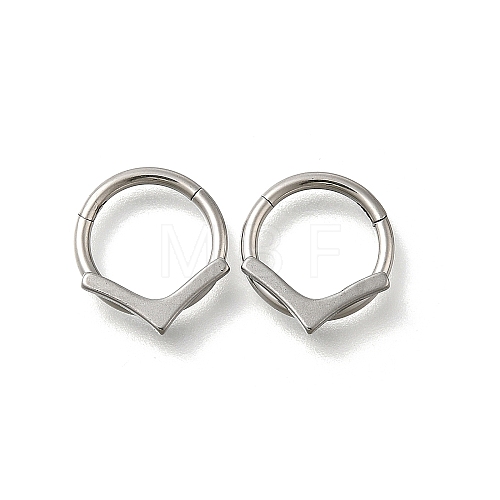 304 Stainless Steel V Shaped Hoop Nose Rings AJEW-D306-07P-1