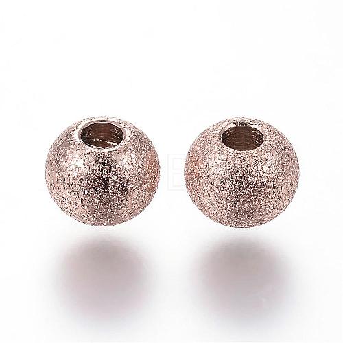 Ion Plating(IP) 304 Stainless Steel Textured Beads STAS-P108-06RG-1
